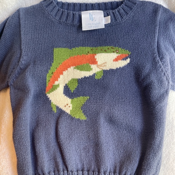 Little English Intarsia fish sweater - Picture 1 of 3